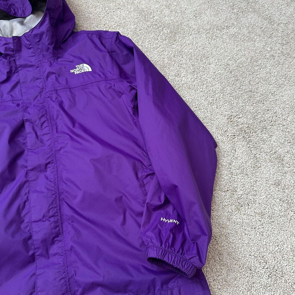 The North Face Hyvent Lightweight Rain Jacket Purple Girl's Size L (14/16) - Picture 2 of 8